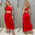 Conjunto Livia VERMELHO Longo com Fenda Moda Blogueira Estilo Gringa