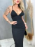 Vestido Liz PRETO Ribana Longo Tubinho Coladinho Estilo Blogueira Moda Gringa na internet