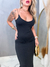 Vestido Lana PRETO Suplex Midi Com Fenda Coladinho Estilo Blogueira Moda Gringa na internet