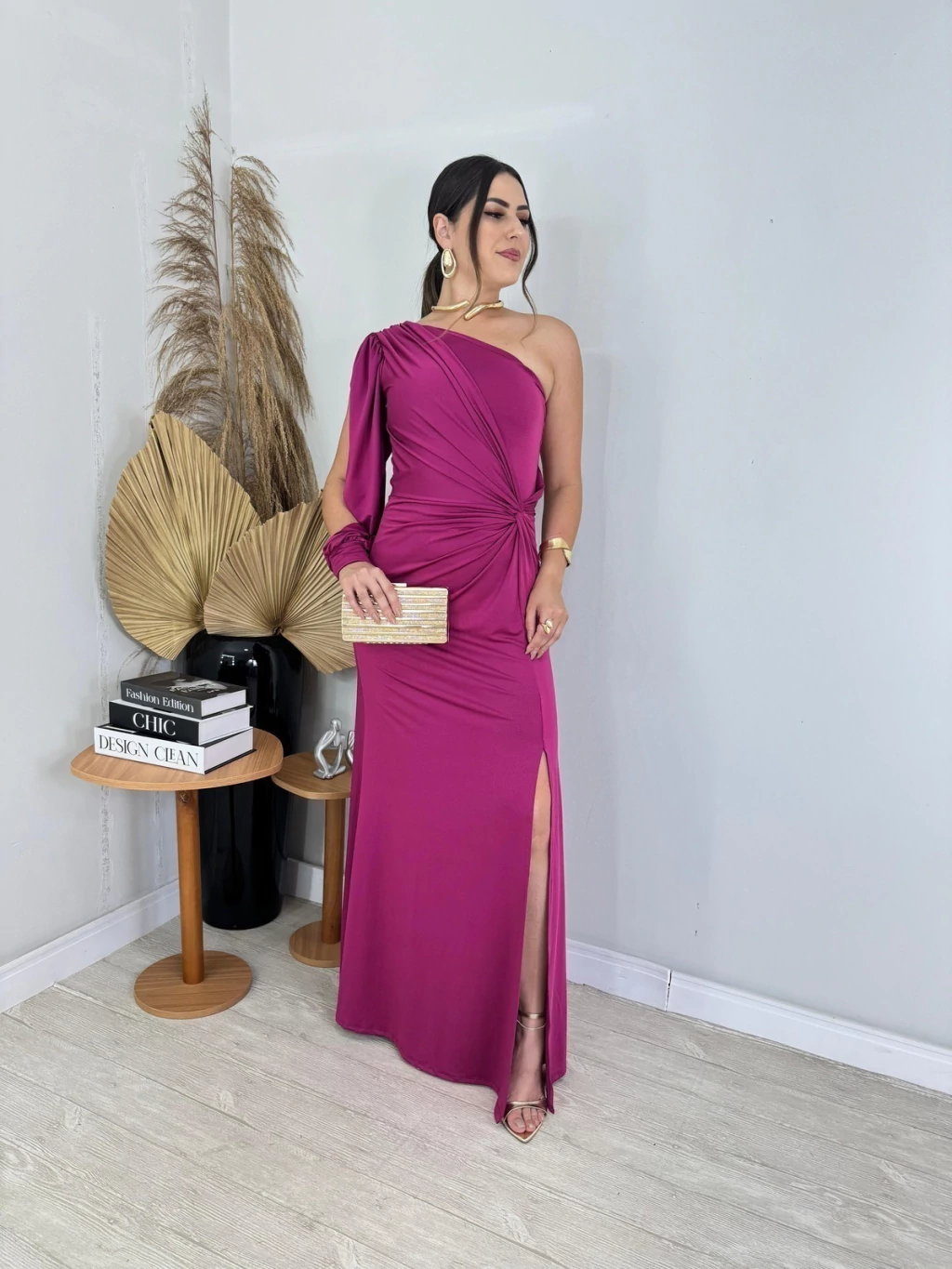 Vestido Fluity Longo Ombro Só