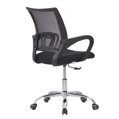 Silla Tek Negra Ergonómica c/ Soporte Lumbar y Base de Metal - ROCA ONLINE