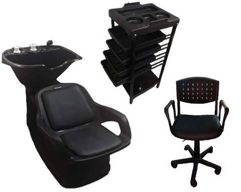 COMBO Lavacabezas CHAMP + Silla de Corte SG + Ayudante ROCA