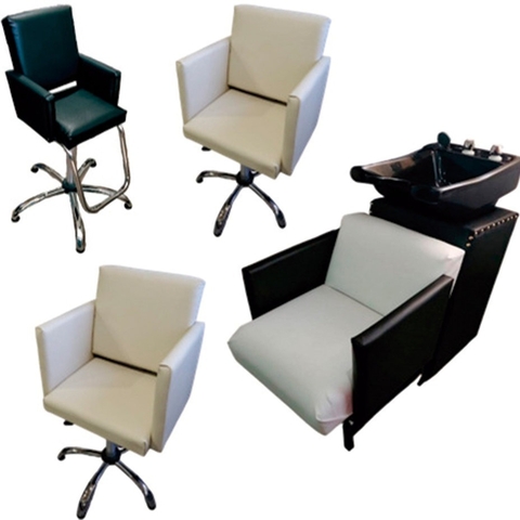 COMBO Lavacabezas + 2 Sillones de Corte NOVO ADULTO + Sillón de Corte NOVO NIÑO