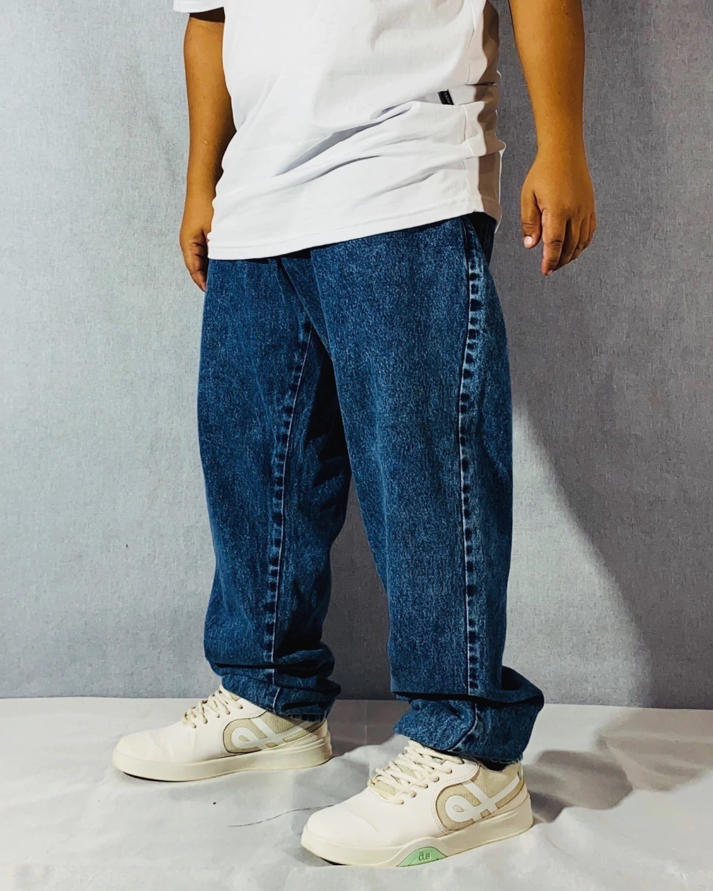 CALÇA BAGGY JEANS OPLAN - AZUL