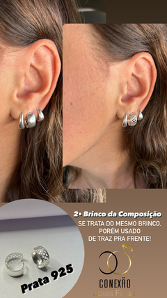 Brinco Argola Vazada 2 em 1 (Prata 925) - comprar online
