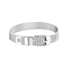 Pulseira Malha com Charm de Coroa (Aço Inox) - Conexão Joias Finas