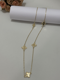 Colar Longo 60cm - Trevo Van Cleef Ouro (Semijoia) COLEÇÃO FLOWERS na internet