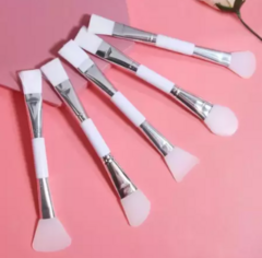 Pincel Com 2 lado De Máscara Facial De Silicone Branco Box C/12pçs