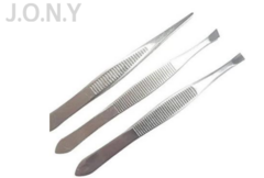 Kit 3 Pinças Profissional Em Aço Inoxidavel Para Sobrancelhas - Box C/12pçs