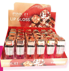 CS4128 Lip Gloss Glitter Incolor Pink 21 - Box C/24pçs