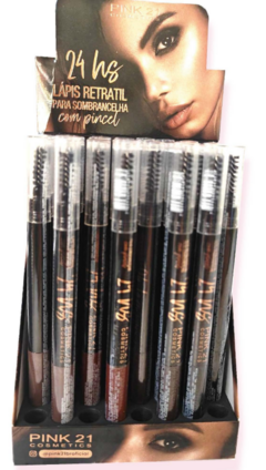 CS3881 Lápis Retrátil para Sobrancelha com Pincél Pink 21 - Box C/48pçs