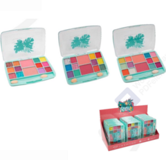 JSJ12030 Paleta de Sombras + Blush Arara Azul Jasmyne Box C/24pçs