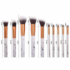 12 Kit C/10 Peças Conjunto De Pincel De Maquiagem Kabuki Profissional na internet