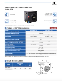 Bomba De Calor Para Alberca Piscinas 13 Mil Btu 127v 60 Hz - TECNICA SER S.A DE C.V