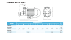Bomba Para Hidromasaje Aquapak Venus 2.5 Hp 115v VENUS25N en internet
