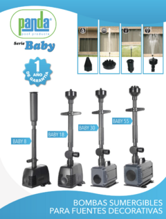 Bomba Sumergible Para Fuente Decorativa Panda Serie Baby 40 Watts, 1 Fase, 127 Volts, BABY18 en internet