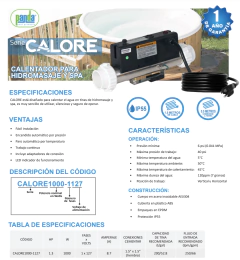 Calentador Panda Hidromasaje Calore 1.3hp 1,000 Wats 1f 127v on internet