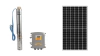 Kit bomba solar Connera de 400w con panel solar Connera de 610w, compuesto por una bomba sumergible, un controlador y un panel solar de 132 celdas.
