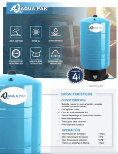 Tanque Hidroneumático Aquapak Serie XLB 26 Galones Aquapak Xlb26 en internet