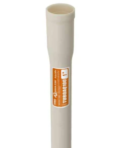 Tubería blanca para columna Aquapak de 1 pulgada serie 100 con etiqueta naranja