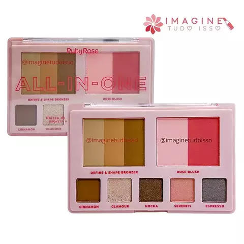Paleta Bronzer, Blush e Sombra All- IN-One - Ruby Rose