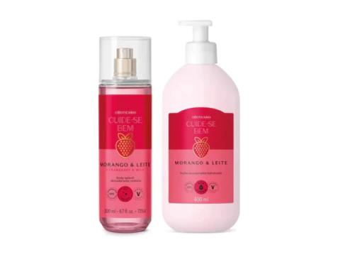 Cuide-se Bem O Boticário Combo Morango E Leite 400ml + 200ml