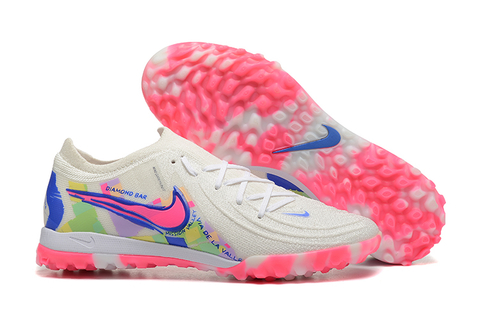 CHUTEIRA SOCIETY NIKE PHANTOM GX II ELITE TF BRANCA E ROSA - comprar online
