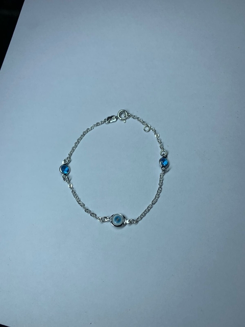 Pulseira olho grego clara com zirconias - comprar online
