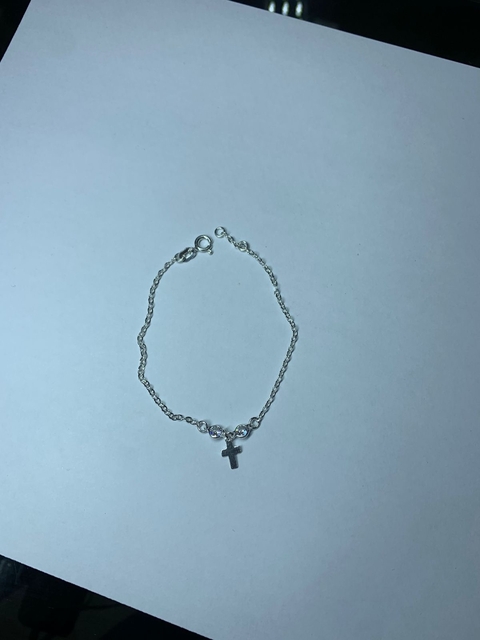 Pulseira com cruz zircônia branca - comprar online