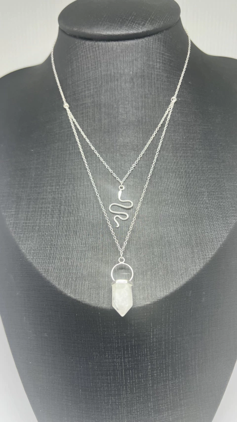 COLAR 2 PINGENTES PEDRAS