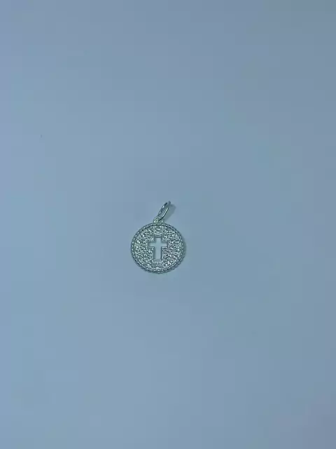 PINGENTE REDONDO GRANDE CRUZ C/ ZIRCONIA