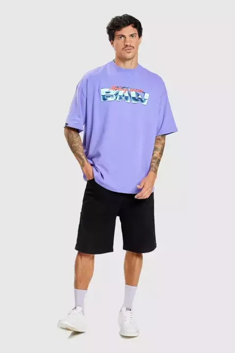 T-Shirt Baw New Over Gradient Metal Colors - Roxo Lavanda - comprar online
