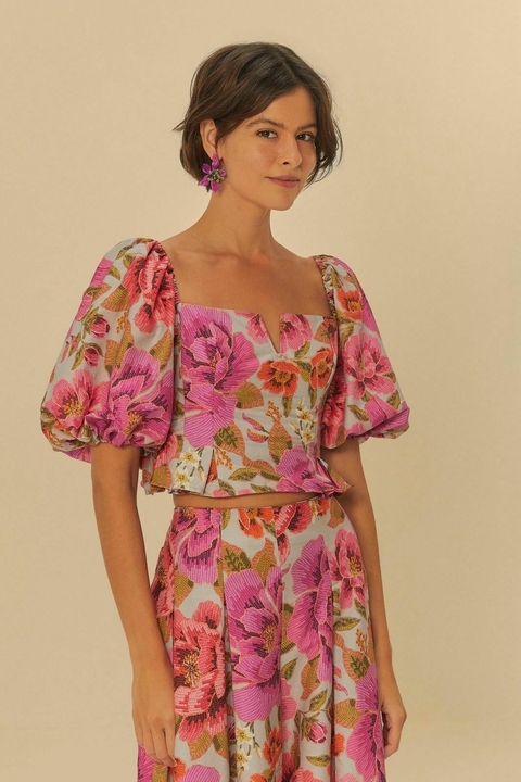 Blusa Prega Estampada Izabel - Farm - comprar online