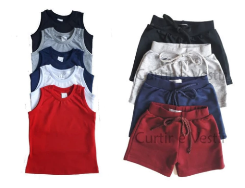 Lote com 5 Regatas + 4 Shorts para Bebê - comprar online