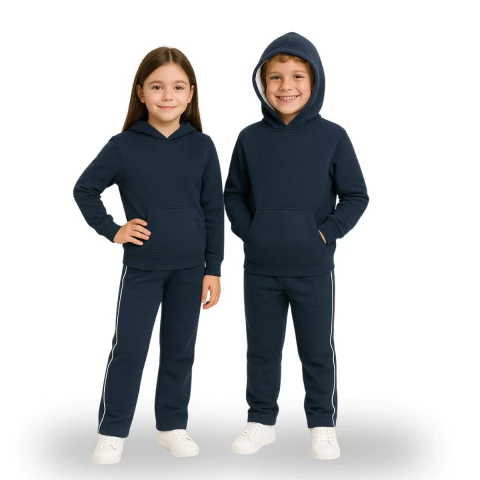 Conjunto de Moletom Infantil Flanelado com capuz Uniforme escolar - comprar online