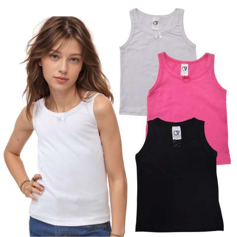 3 Regatas Feminina Juvenil Infantil Verão - comprar online