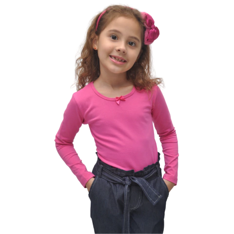 Blusa Infantil Cotton Menina Manga Longa 2 ao 8 - comprar online