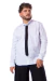 camisa de manga longa com gravata