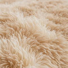 Tapete Peludo Mesclado Bege 4,00 x 4,00 Metros + 1 Tapete Peludo 1,40 x 1,80 Metros - Santa Lorenza