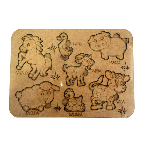 Tabuleiro de encaixe Animais da Fazenda