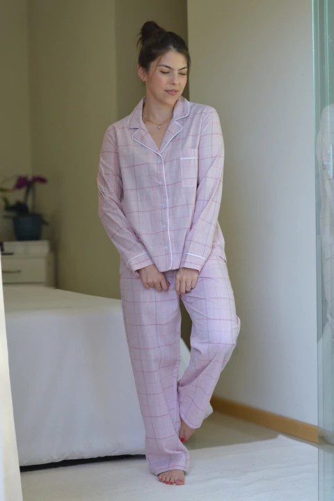 Pijama Xadrez Aila Manga Longa - comprar online