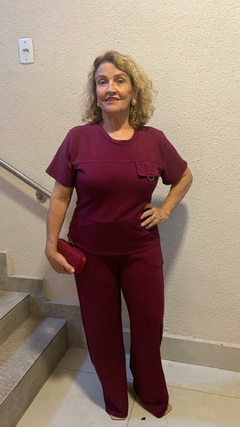 CONJUNTO MOLETINHO CALÇA E BLUSA COM BOLSO FAKE - comprar online