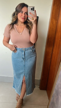BLUSA DE MANGA COM DECOTE V - comprar online