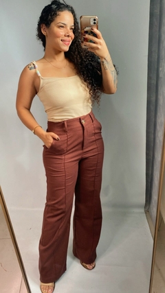 CALÇA DE LINHO COM NERVURAS - comprar online