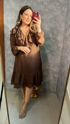 VESTIDO CHIFON COM BABADO