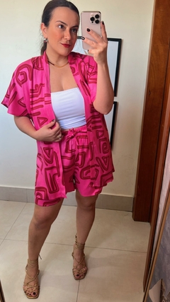CONJUNTO VISCO LINHO SHORT E KIMONO ESTAMPADO na internet