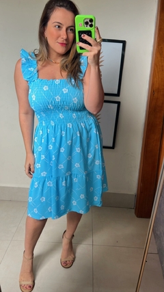 VESTIDO ESTAMPADO COM ALÇA CURTO