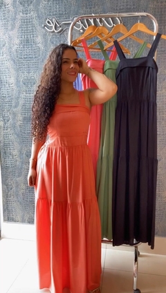 VESTIDO LONGO DE VISCOLINHO COM ALÇA LARGA