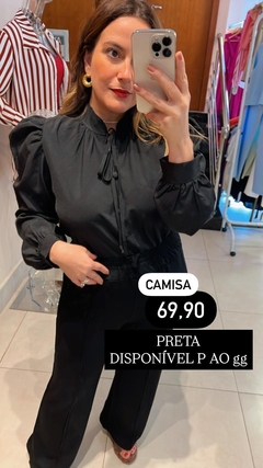 CAMISA MANGA LONGA COM AMARRAÇÃO NO PESCOÇO - comprar online