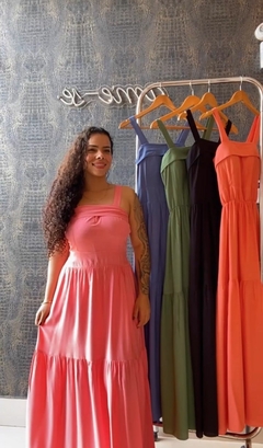 VESTIDO LONGO DE VISCOLINHO COM ALÇA LARGA - comprar online